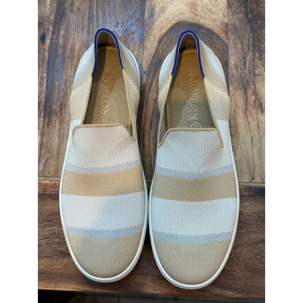 Rothy’s The Birch Stripe Slip On Sneakers Shoes Casual Comfort Stretch Size 10.5